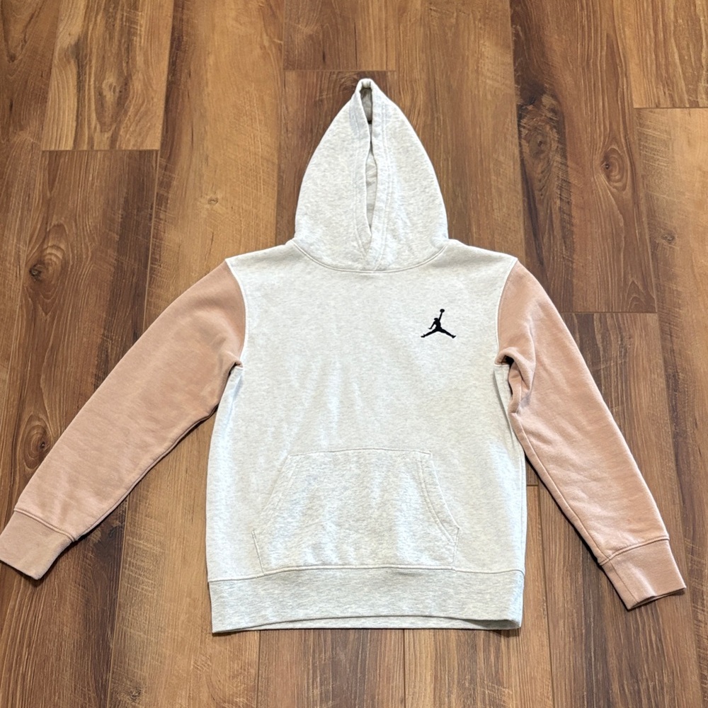 Jordan Kids Hoodie - Light Gray and Pale Pink